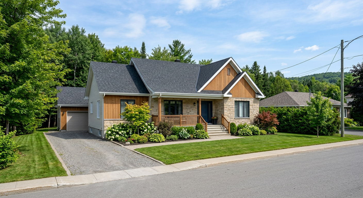 Completed roofing project — Mirabel bungalow